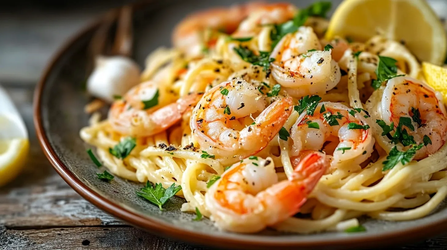 Espaguetis con gambas