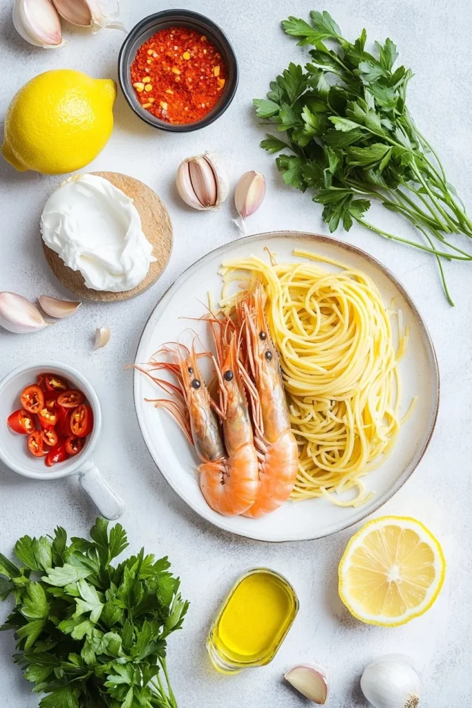 Espaguetis con gambas
