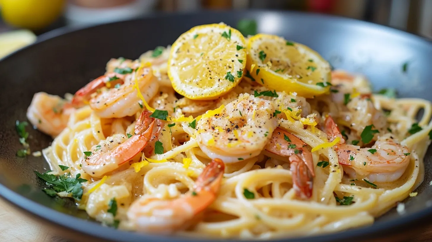 Pasta con gambas