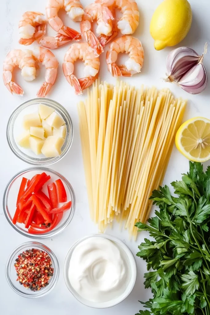 Pasta con gambas