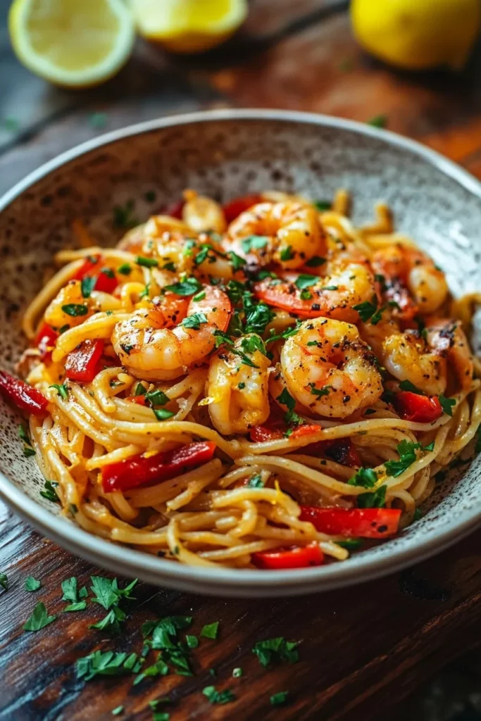 Pasta con gambas