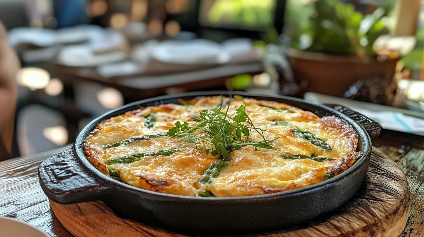 Tortilla de espárragos trigueros con cebolla