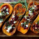 Calabaza Asada con Miel, Arándanos y Queso de Cabra