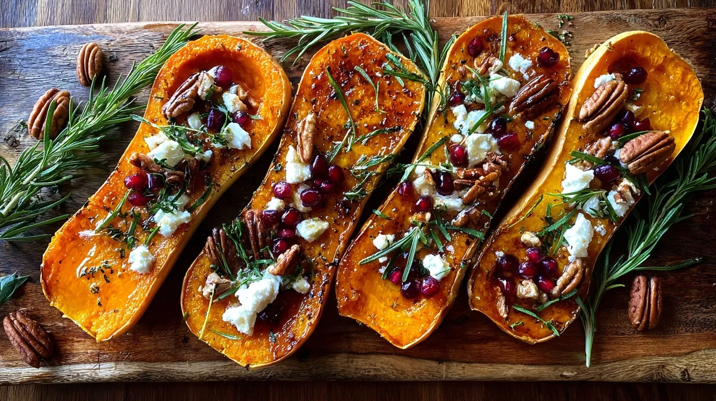 Calabaza Asada con Miel, Arándanos y Queso de Cabra