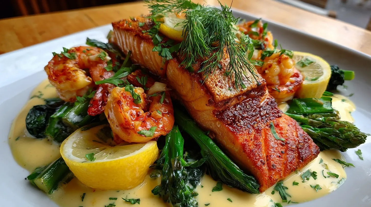 Salmón y Camarones