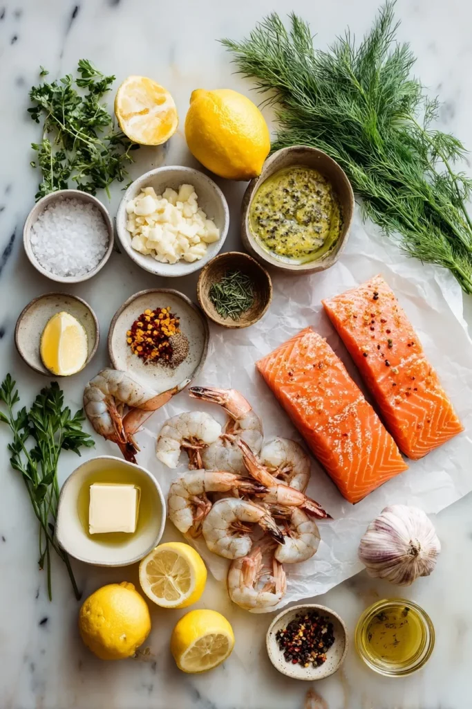 Salmón y Camarones