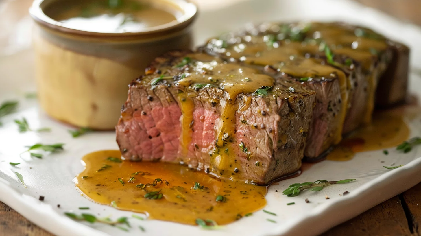 Delicioso Lomo de Ternera Con Salsa de Miel y Mostaza