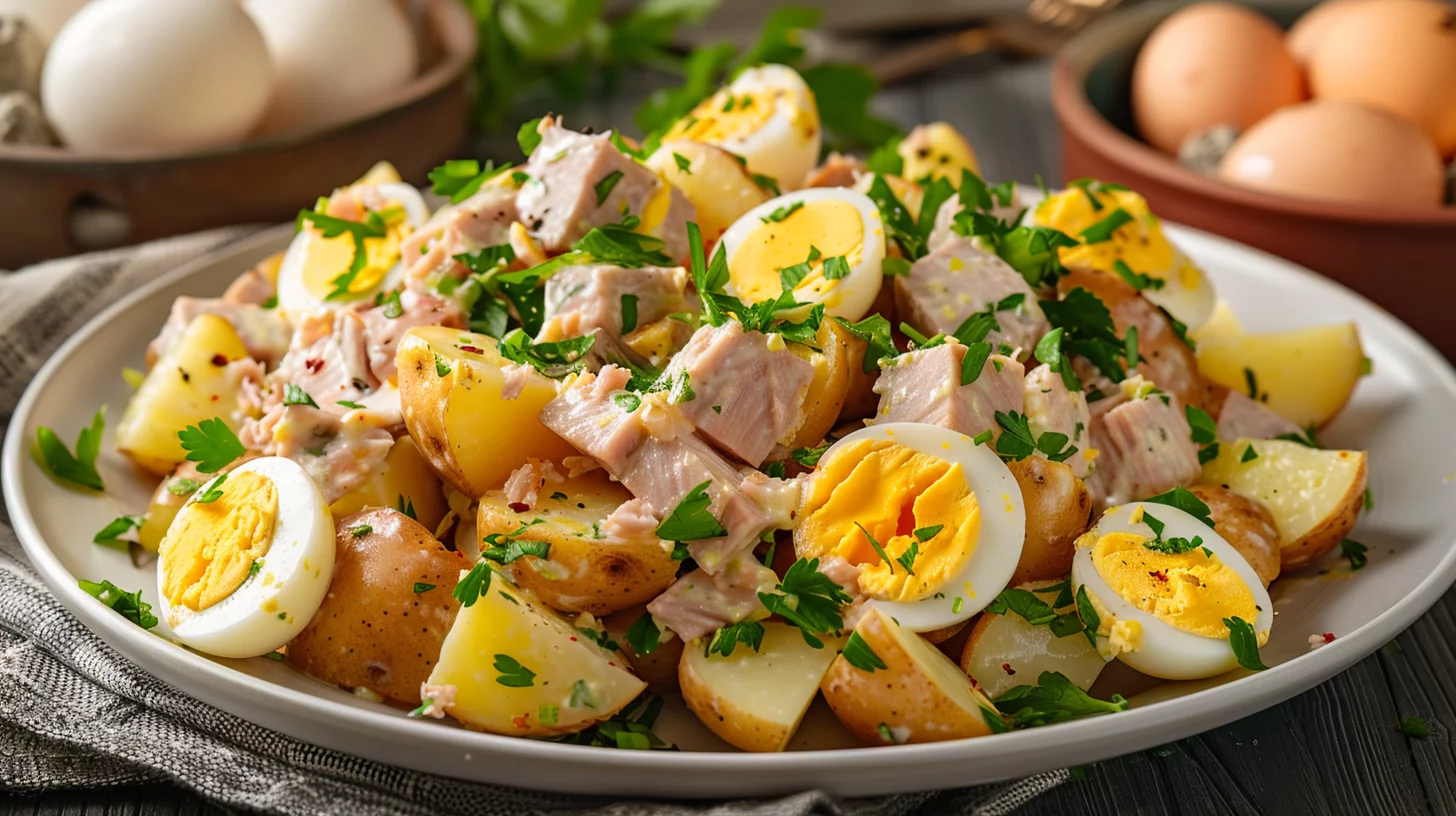 Ensalada de Papa Con Atún y Huevos