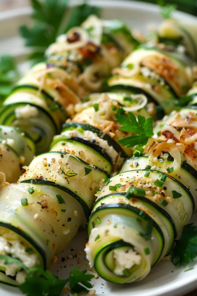 Ensalada Rollitos de Calabacín Con Requesón Deliciosos