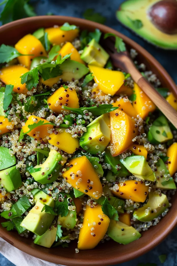 Ensalada Tropical de Quinoa Con Mango y Aguacate Deliciosa