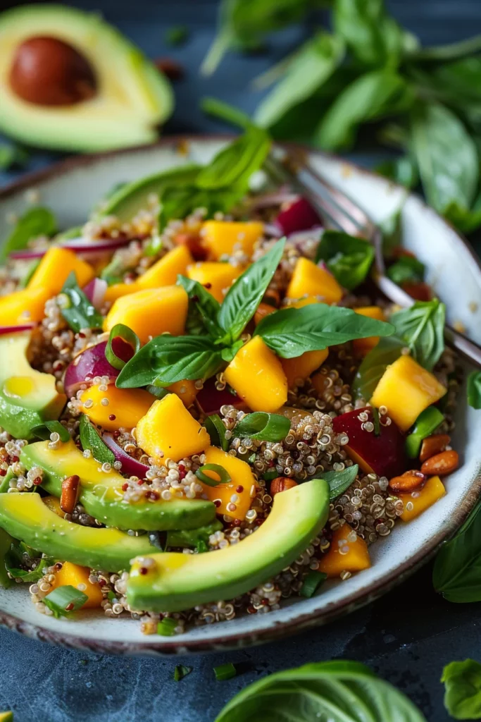 Ensalada Tropical de Quinoa Con Mango y Aguacate Deliciosa