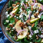 Ensalada Verde de Espinaca Con Manzana Crujiente y Vinagreta Suave