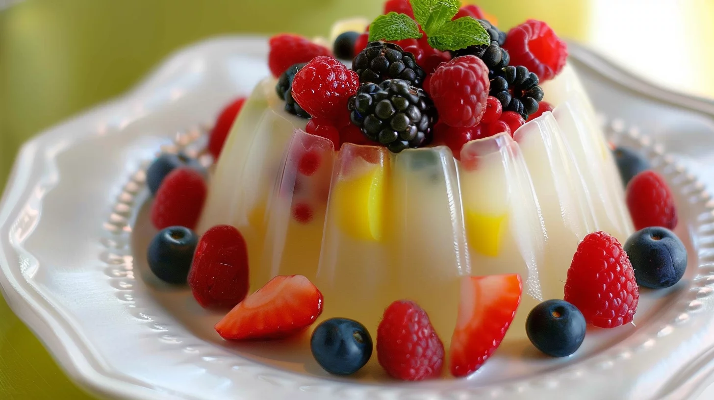 Gelatina Con Leche y Frutas Postre Colorido y Saludable