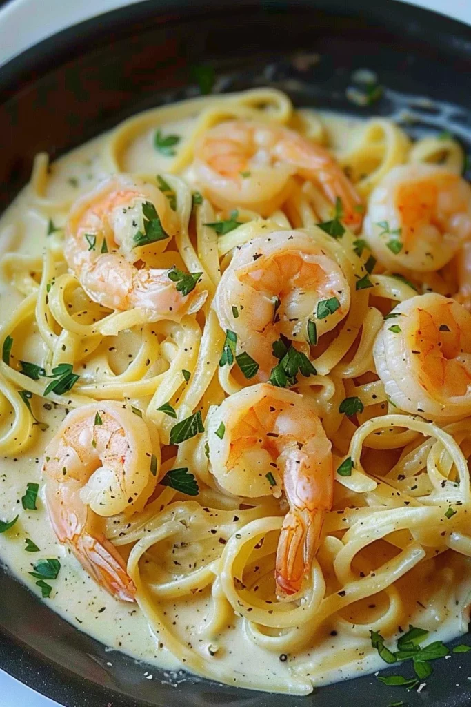 Pasta Alfredo con Camarones: Receta Irresistible y Cremosa