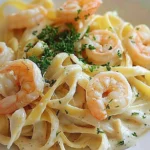 Pasta Alfredo con Camarones