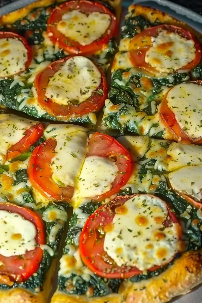 Pizza de Masa de Espinacas Irresistible y Saludable con Queso Mozzarella