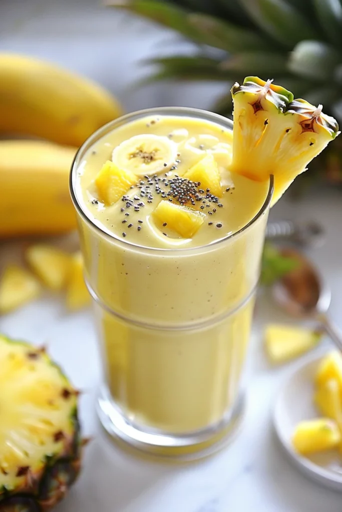 Batido de Piña y Banana: ¡Sabor Exótico para tu Energía!