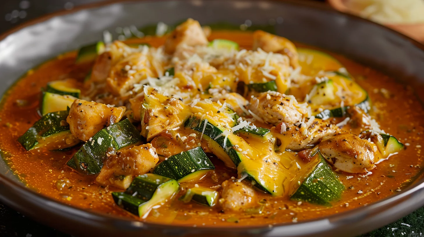 Calabacitas Con Pollo y Queso en Salsa de Chile Poblano