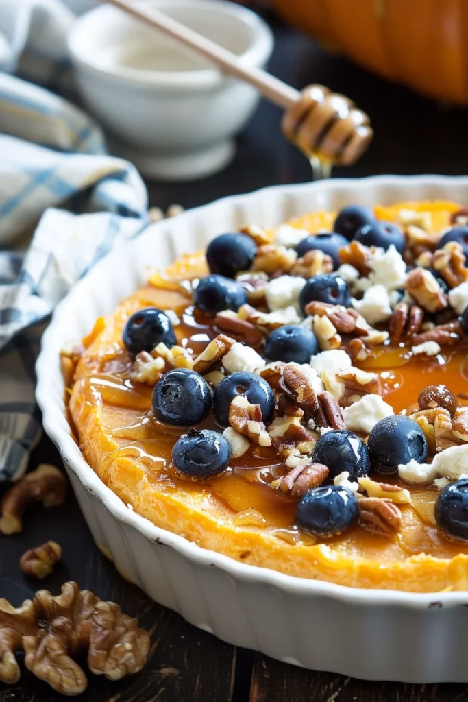 Calabaza Dulce Al Horno Con Miel Arándanos y Queso de Cabra: ¡Exquisita Delicia Otoñal!