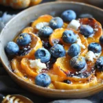 Calabaza Dulce Al Horno Con Miel Arándanos y Queso de Cabra