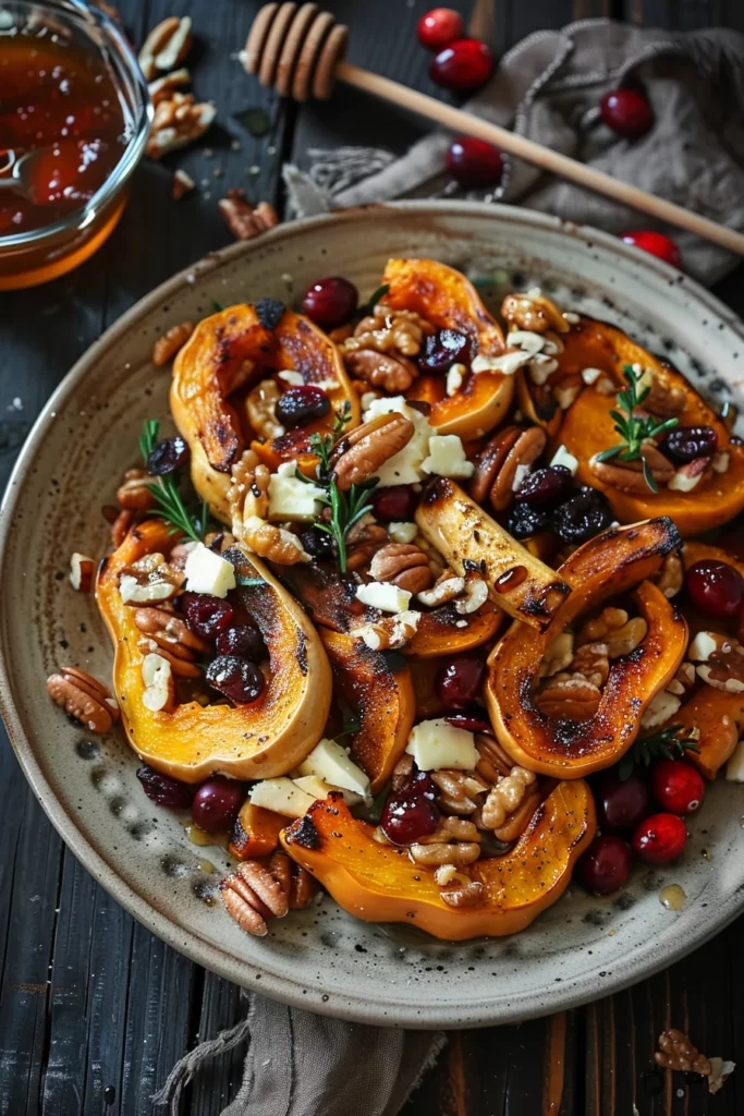 Calabaza Otoñal Asada Con Miel Arándanos y Queso Cremoso - Explota tus sentidos con esta delicia otoñal