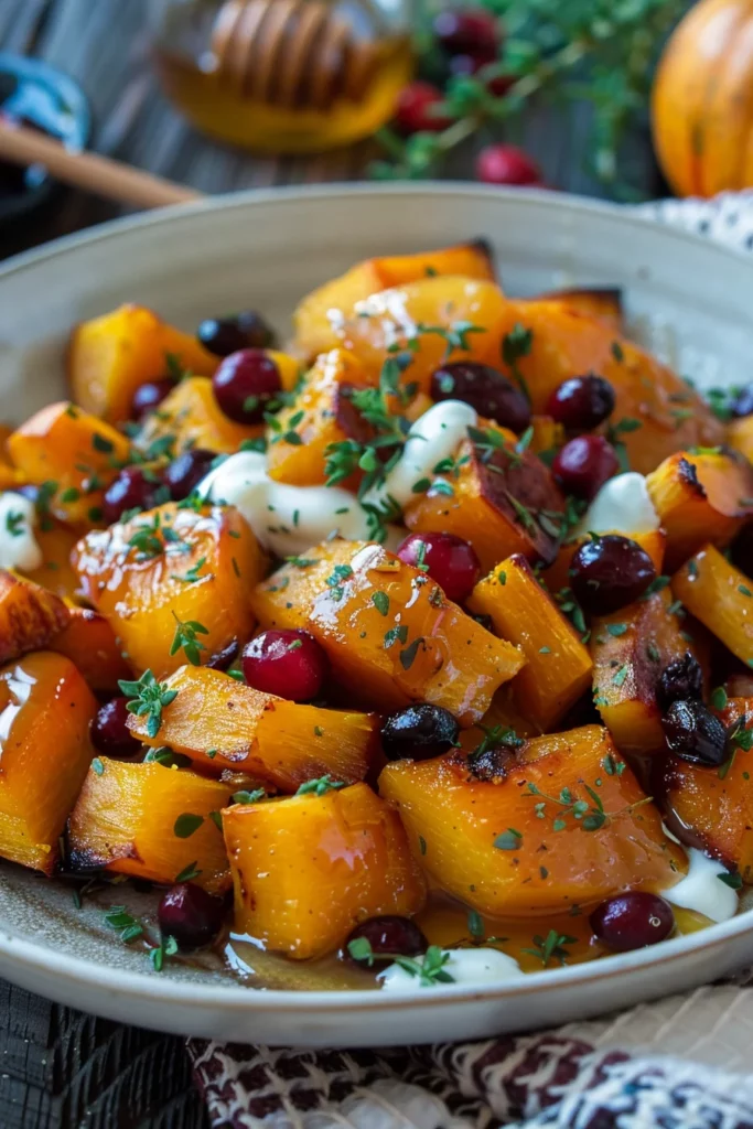 Calabaza Otoñal Asada Con Miel Arándanos y Queso Cremoso - Explota tus sentidos con esta delicia otoñal