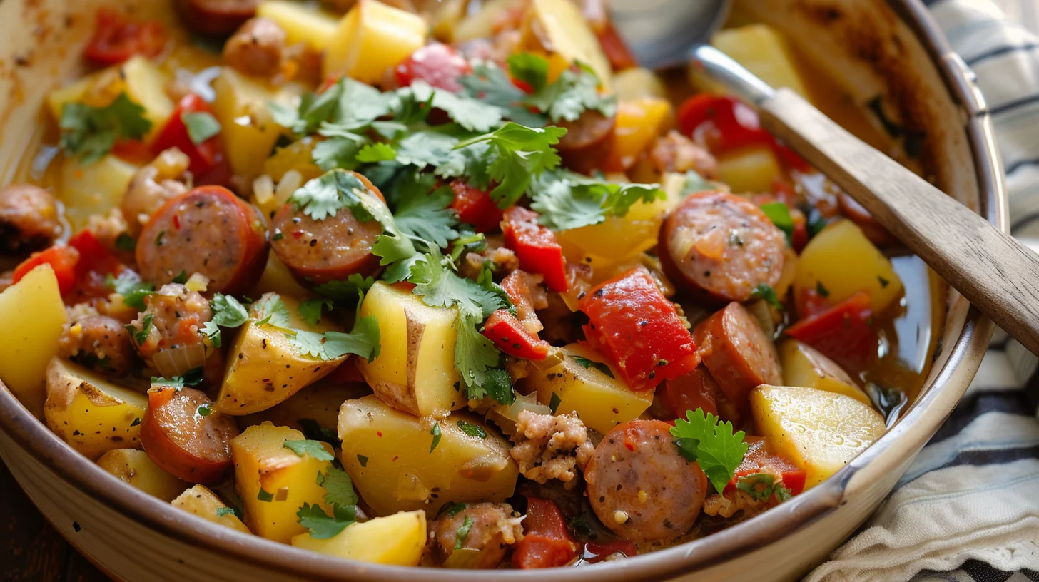 Cazuela de Papas Con Salchichas