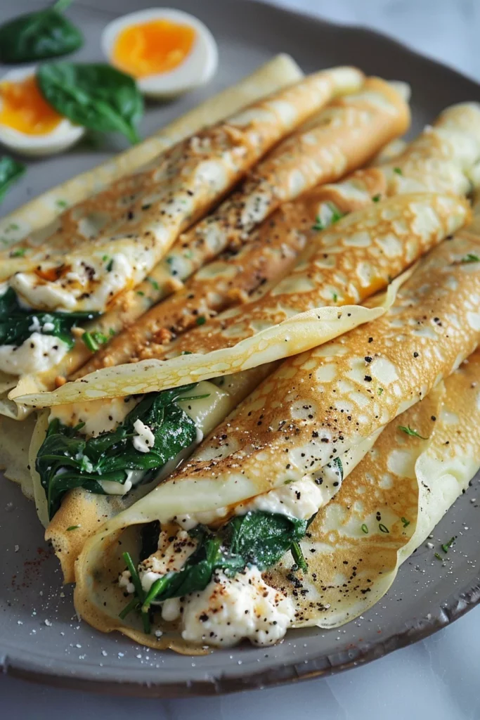 Crepes de Queso Ricotta y Espinacas: ¡Sabor Excepcional en un Bocado!