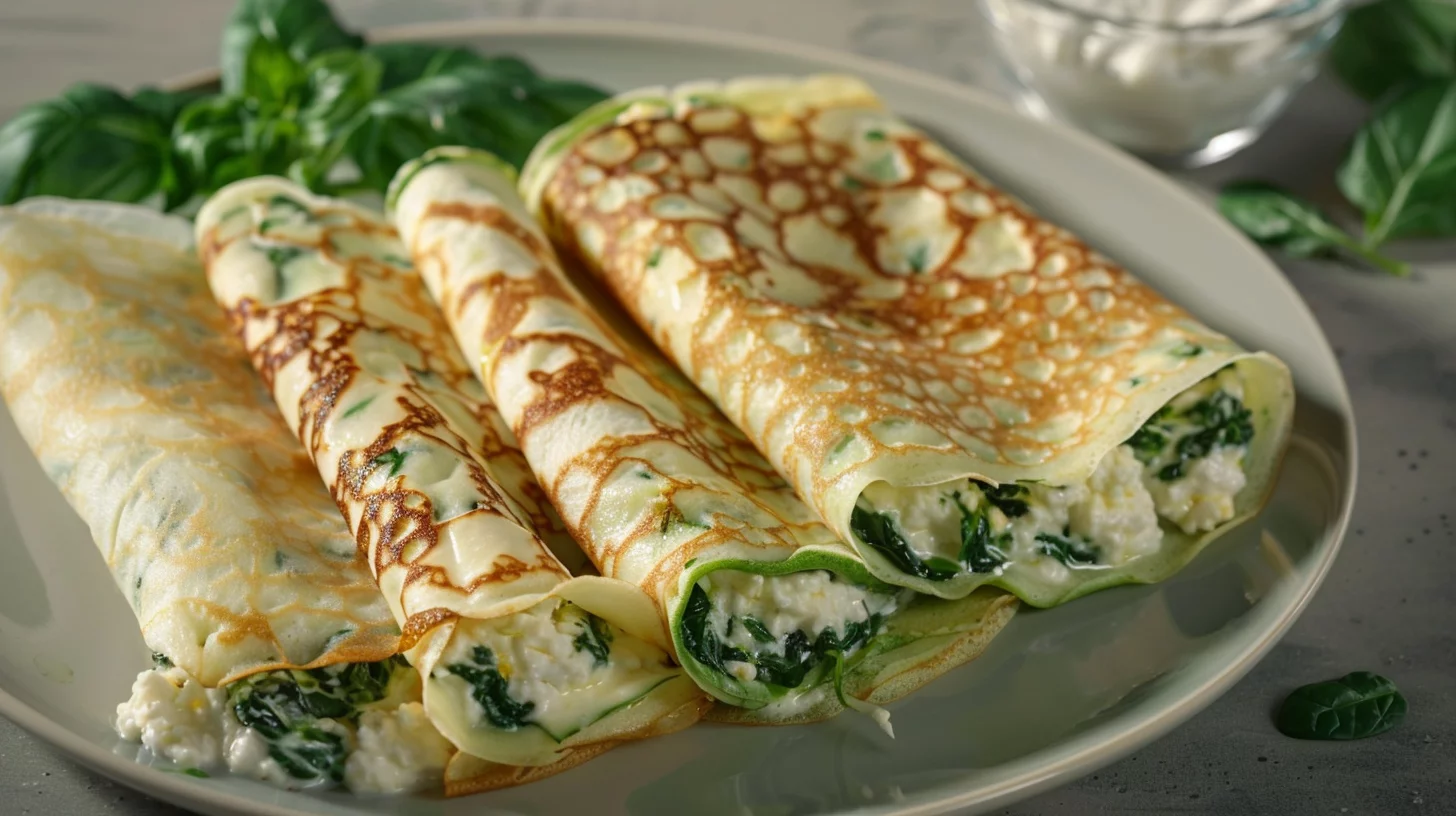 Crepes de Queso Ricotta y Espinacas Recipe