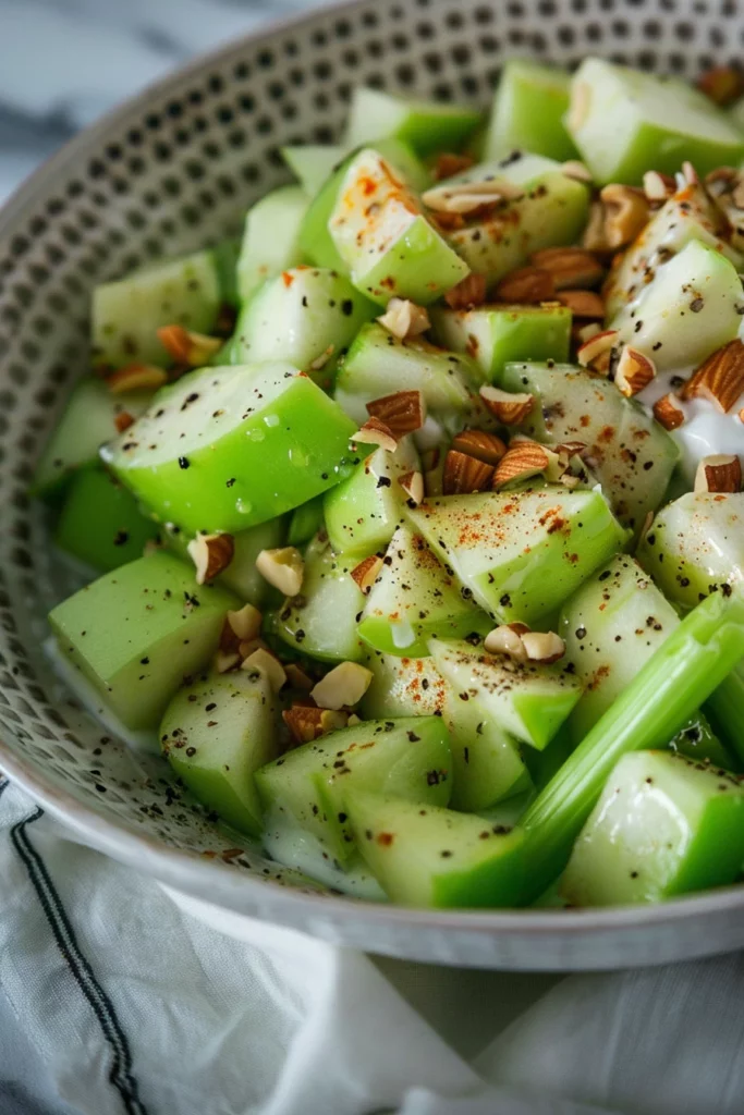 Ensalada de Manzana Verde con Apio y Yogur: ¡Sabor exquisito en cada bocado!