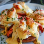 Huevos Benedictinos con Langosta del Bay y Salsa Holandesa Cajún