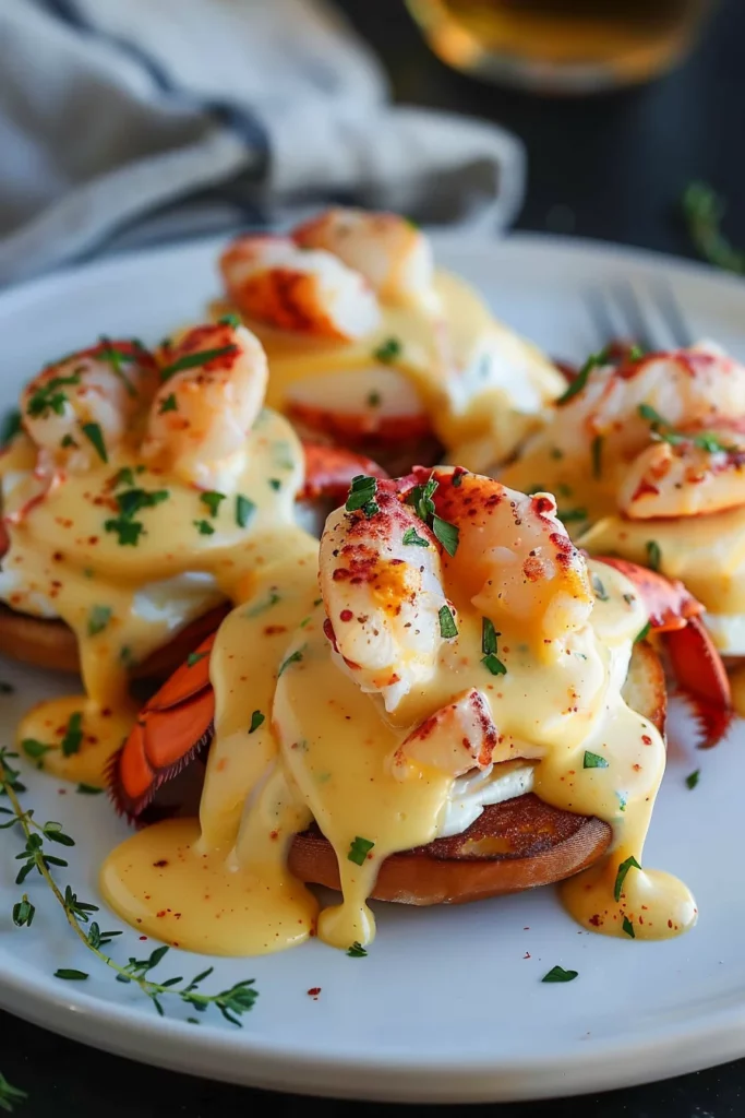 Huevos Benedictinos con Langosta del Bay y Salsa Holandesa Cajún - Exquisita Delicia a la Cajún