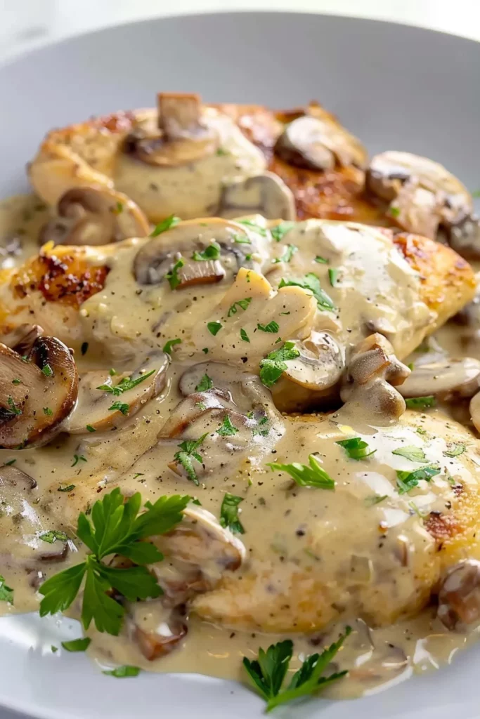 Pechuga de Pollo en Salsa de Champiñones Cremosa - ¡Exquisita delicia cremosa que te sorprenderá!
