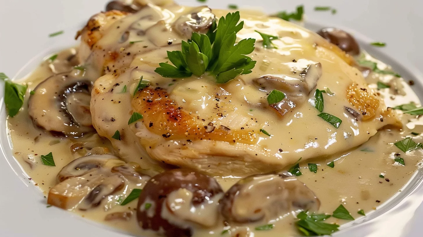 Pechuga de Pollo en Salsa de Champiñones Cremosa