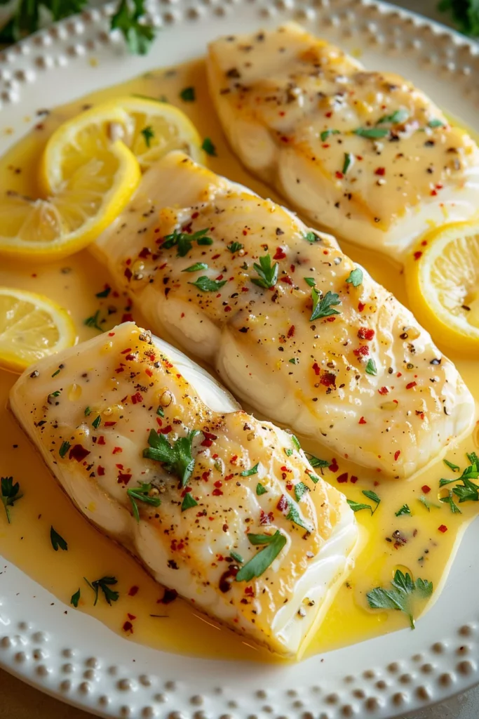 Pescado al Limón con Salsa de Mantequilla: Exquisita Delicia de Mar