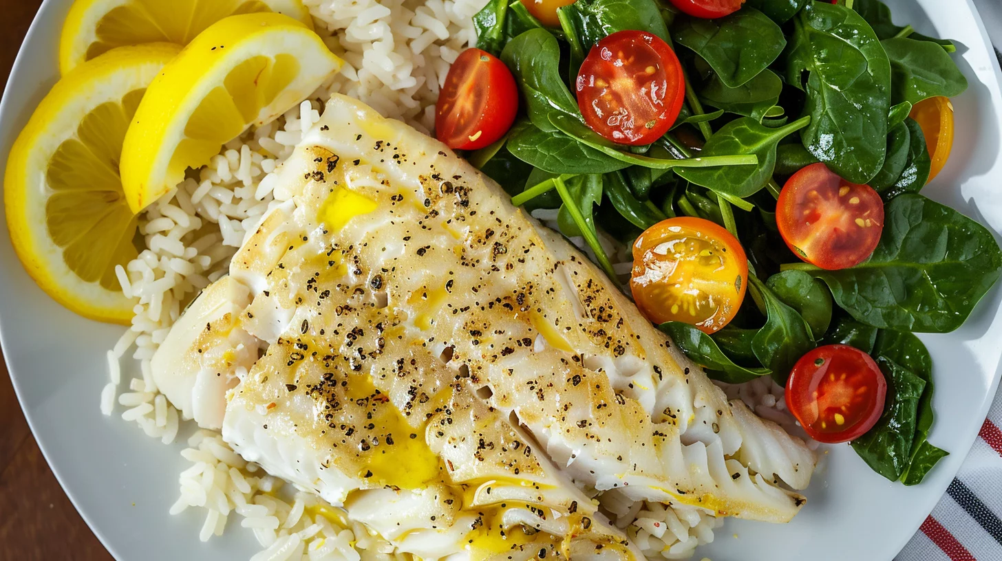 Pescado Al Limón Con Salsa de Mantequilla