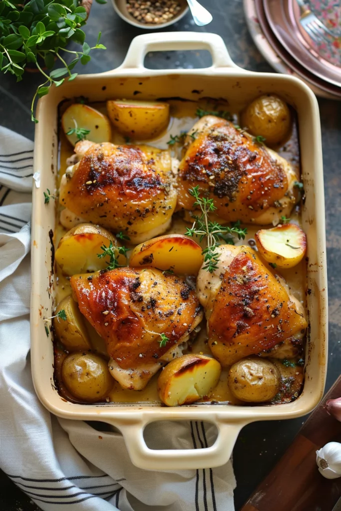 Pollo Con Papas Al Horno: ¡Sabor Explosivo en Cada Bocado!