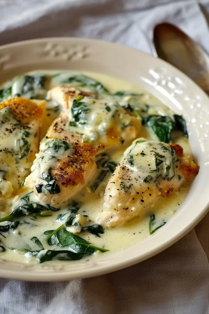 Pollo Cremoso Con Espinacas y Queso Mozzarella - ¡Sabor Intenso en Cada Bocado!