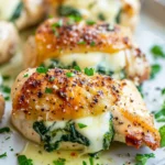 Pollo Relleno Con Espinaca y Queso Al Ajo