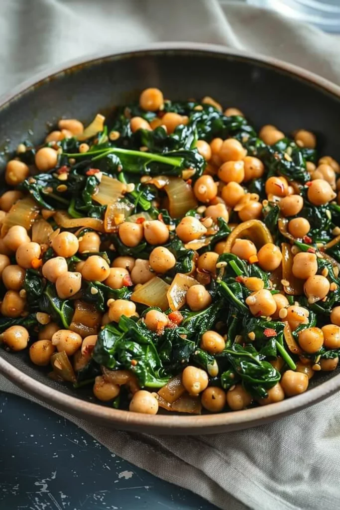 Salteado de Garbanzos y Espinacas: ¡Sabor Intenso en Minutos!