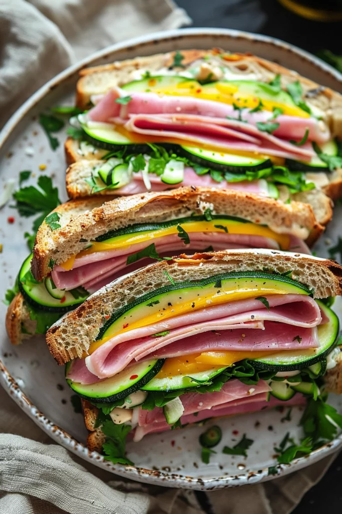 Sándwich de Calabacita Con Jamón y Queso: ¡Una Explosión de Sabores!