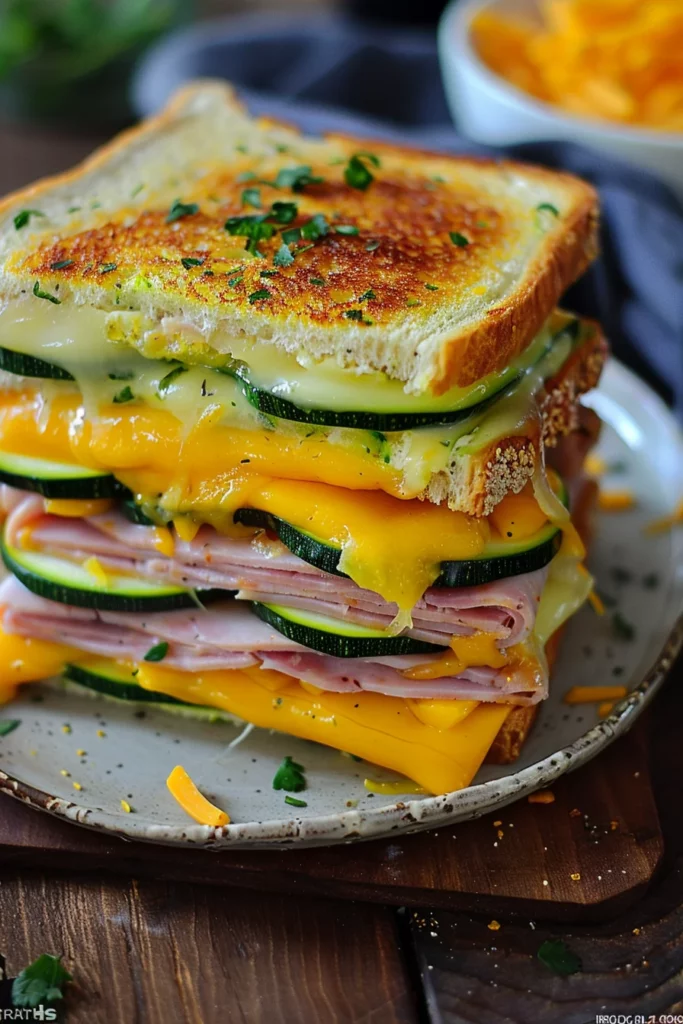 Sándwich de Calabacita Con Jamón y Queso: ¡Una Explosión de Sabores!