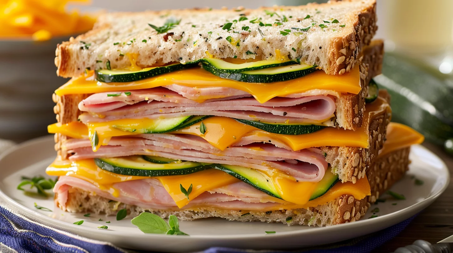 Sándwich de Calabacita Con Jamón y Queso