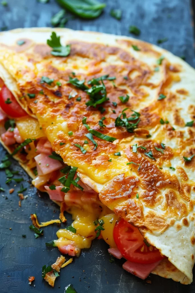 Tortilla Keto Rellena Con Jamón, Queso y Tomate: ¡Sabor Explosivo en Cada Bocado!