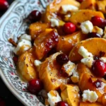 Calabaza Glaseada Al Horno Con Arándanos y Queso de Cabra Cremoso