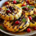 Calabaza Otoñal Asada Con Miel, Arándanos y Queso Cremoso