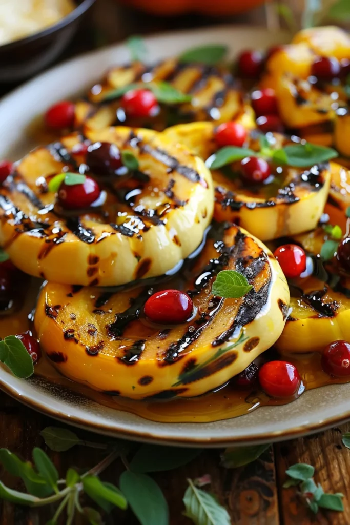 Calabaza Otoñal Asada Con Miel, Arándanos y Queso Cremoso - ¡Delicia Otoñal en Cada Bocado!