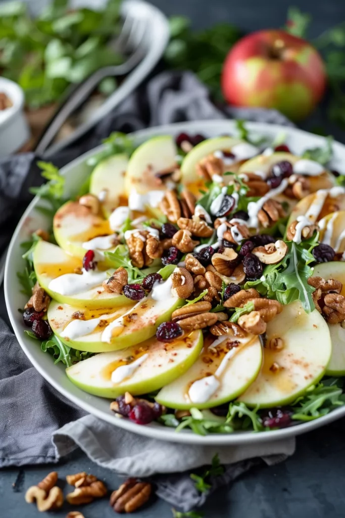 Ensalada Crujiente de Manzana Verde Nueces y Yogur Cremoso: ¡Sabor Excepcional en un Bocado!