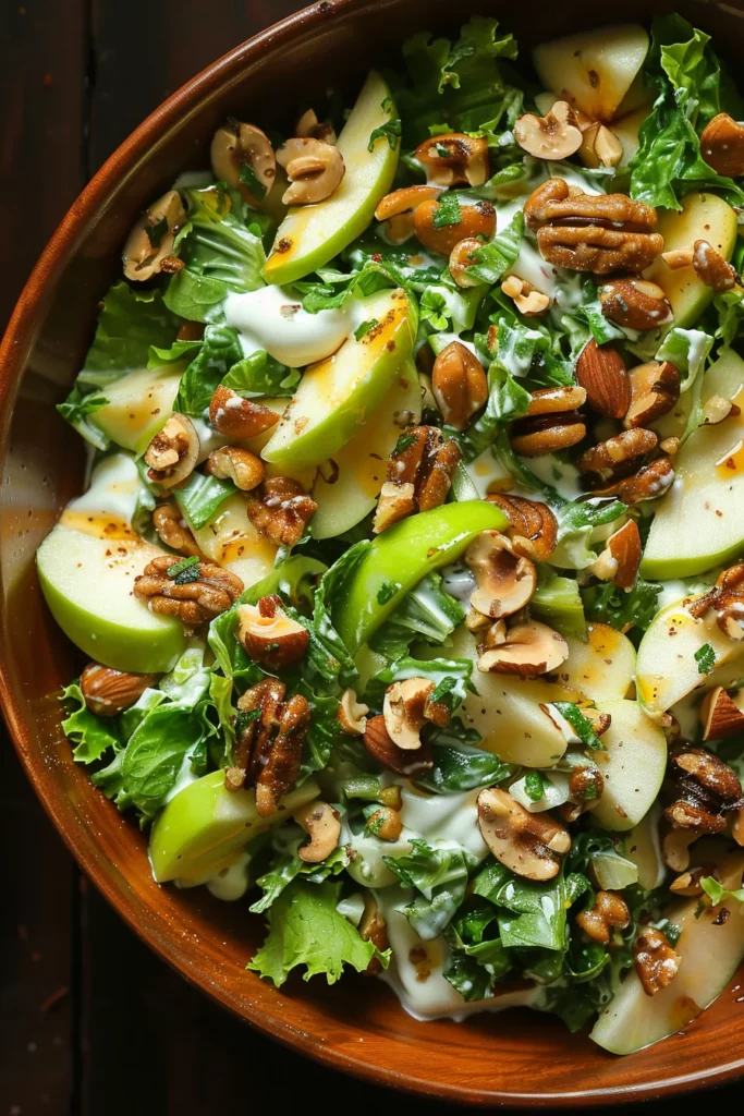Ensalada Crujiente de Manzana Verde Nueces y Yogur Cremoso: ¡Sabor Excepcional en un Bocado!