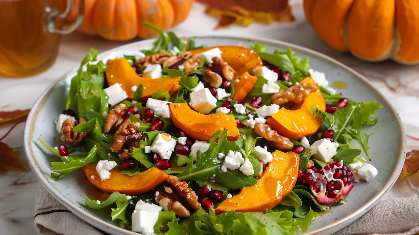 Ensalada de Calabaza Asada Con Vinagreta de Mostaza y Miel